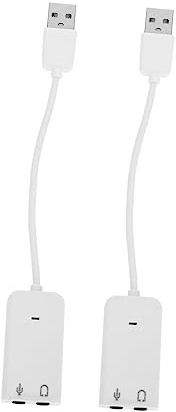 BRIGHTFUFU 2pcs Laptop Usb Sound Card External Audio Adapter for Computer Cable No Driver Needed for Gaming and Multimedia Use