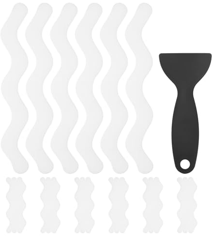 M METERXITY 24 PCS Anti Slip Shower Stickers White S Bathtub Non-Slip Stickers Safety Bathtub Strips Adhesive Decals with Scraper for Shower/BathTub/Stairs Steps/Floor/Ladders