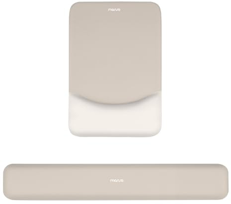 MOSISO Handballenauflage für Mauspad & Tastatur Set – Rechteckig Ergonomisches Mauspad & Handauflage, Rutschfeste Basis Schmerzlinderung Neopren & Erhöhtem Memory-Schaum, Büro/Gaming, Felsen Grau