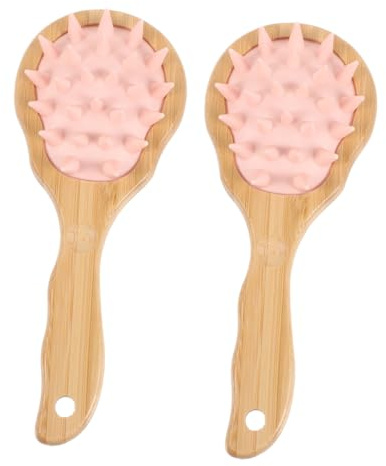Ipetboom 2stücke Haarkamm Mit Langem Griff Duschbürste Für Haare Duschkopfkamm Holzpaddelbürste Für Lockiges Haar Kopfhautbürste Dusche Haarwaschkamm Mit Massagefunktion