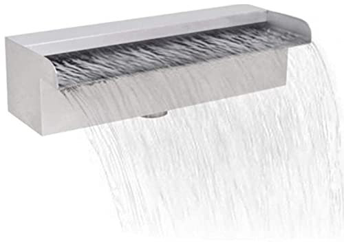 HUIBBGO Fontana per laghetto a Cascata, Fontana da Parete in Acciaio Inox per Piscine interrate, Giardino, laghetto, Acqua, laghetti, Decorazioni