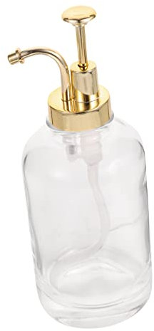 Vaguelly Distributeur De Sirop En Verre Pompe Dorée, Récipient à Sucre En Acier Inoxydable, Pompe Multi-usages Pour Bar à Café, Usage Domestique Et Boulangerie, Bouteille Distributrice Pratique