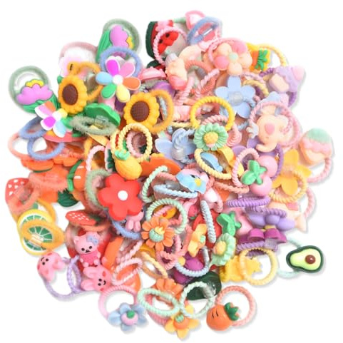 NOPVUFA 100 Pcs Élastique Cheveux Fille, Chouchou Cheveux Fille Mini Chouchous Coloré, Petit Chouchous Coloré pour Queue de Cheval pour Enfants Bébé Filles
