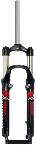 QHYRZE Forcella per Mountain Bike 26 Pollici Forcella MTB 100mm di Escursione Freno A Disco Freno A V Forcella A Molla 1-1/8 Tubo Dritto 28,6 Mm QR 9mm Blocco Manuale(Red A)