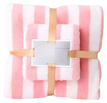 Rubu22a Pack of 2 Bath Towels, Oversized Bath Towel Set, Coral Colours, Soft & Absorbent, Absorbent Bath Towels for Adults, Face, Multicoloured Shower Towels (Pink, L + S)