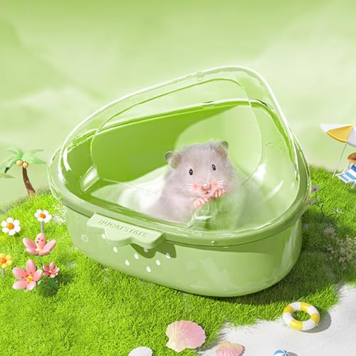 BUCATSTATE Hamster Sand Badezimmer, Hamster Sandbad Sandkasten Toilette mit Schaufel Sand Trockenbad Container für Chinchilla, Goldene Bären, Gerbil (STABERGREN-L)