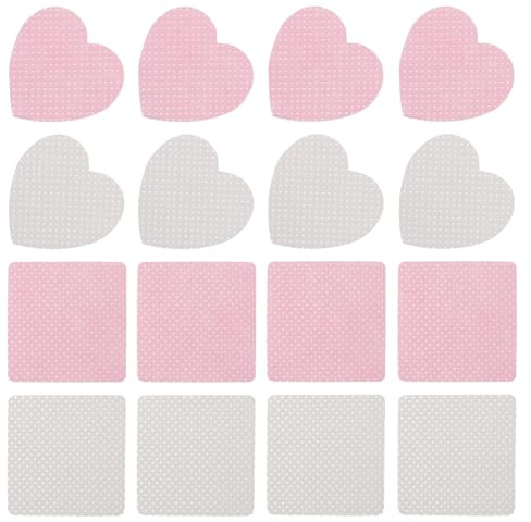 Vaguelly 4 Stück Packung Wimpernentferner Pads aus Baumwolle zum Sanften Entfernen von Wimpernkleber und Nagellack Herz und Quadratförmige Reinigungstücher für Salon und Schnelle