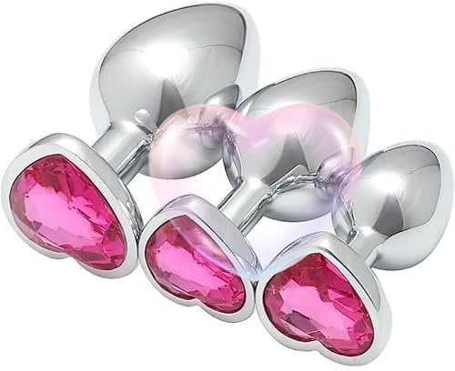 Mode 3 Olika Storlekar Av MetalltillbehöR, HjäRtformad (Rosa RöD) Kristallbotten Enhet, Par HöFt TräNingsverktyg, Ursprunglig GåVa