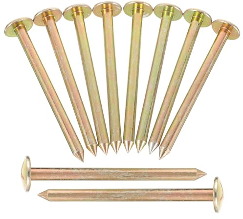 Hemobllo Estacas de Fijación de Acero Galvanizado 10 Cm 10 Piezas para Delimitación de Propiedad en Jardinería y Topografía Uso Exterior para Acampada y Actividades al Aire Libre