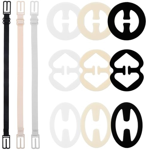 Nogeqi 15 Stück BH Träger Clip, BH Klammer Rücken Elastische BH-Träger-Halter BH-Clips für BH-Träger-Rücken, rutschfeste Bra Strap Holders, Schultergurte Rutschen