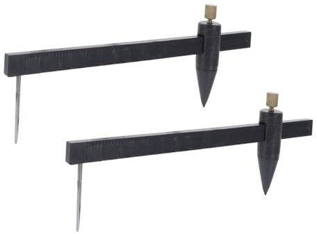 OHPHCALL Set 2 Pezzi Taglierina Ceramica per Argilla Compasso Circolare in Acciaio Inossidabile Nero, Strumento di Misurazione per Progetti di Scultura e Artigianato