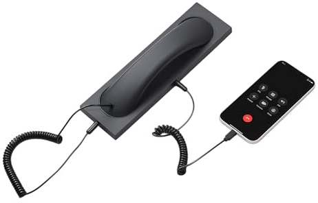 Auricular fijo con cable tipo C, auricular de teléfono para teléfono celular, micrófono con cancelación de ruido, adorable nuevo estilo retro tipo C, receptor de mano, aula de escuela de negocios