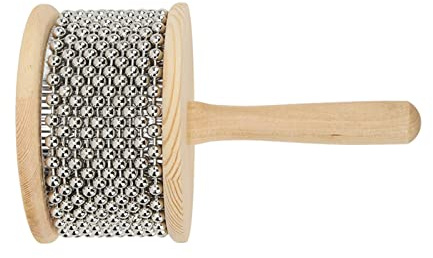 Karlak Strumento Musicale Cabasa in Legno con Sfera in Acciaio per Bambini Giocattolo Portatile Mogano Cinese (Grande Kabasa)