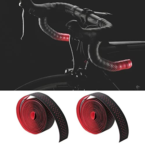 Tbest Anti-sladd Cykelstyreband Pu Mjuk Andas Road Mountain Handtag Stång för Stötdämpning Eva Material, Enkel Installation, Röd (Röd)