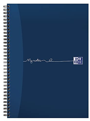 Oxford My Notes A4 Card Cover Wirebound Notebook, Ruled with Margin and Perforated, 200 Page, 1 Notebook Black