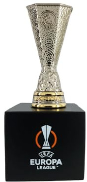 UEFA Europa League - 3 D Pokalreplika 70 mm auf Holzpodest - Miniatur Trophy
