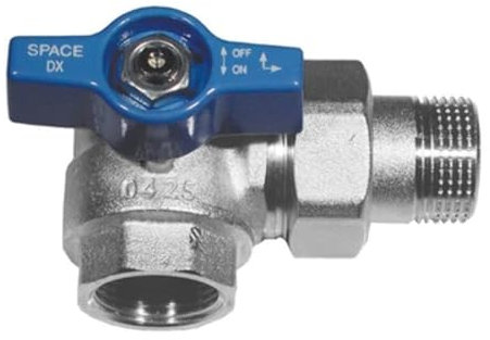 Valvola a sfera squadra per collettori maniglia blu 3/4 sx