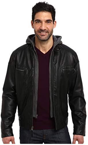 Calvin Klein Men’s Motorcycle Jacket With Removable Hoodie