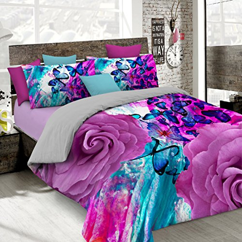 Italian Bed Linen Kiosa Bettwäsche für Doppelbett 250 x 200 cm Multicolore (Ko645)