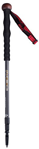 MBC Collapsible Trekking Pole Carbon Fiber Hiking Walking Stick Professional Photography Monopod Stand for Camera and Camcorder - Black
