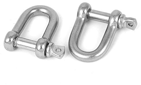Aexit 6mmx6mm Fil Safety Pin câble Métal acier Inox Manille Arc 2pcs 438C864