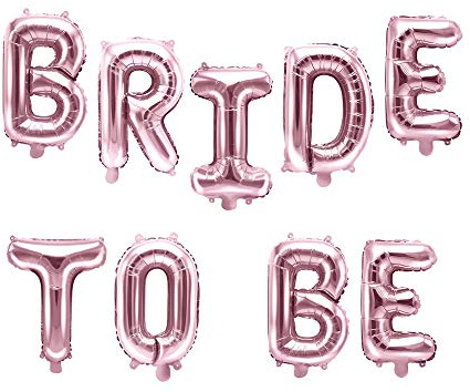 JGA Folien-Ballons Schriftzug Bride to be Buchstaben-Ballons Luft-Ballon Schriftzug in Rosé-Gold - Höhe 35cm - Deko Junggesellinnen-Abschied Hochzeits-Zubehör Dekoration Luft-Ballons HEN-Party Braut