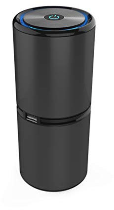 PINUMI Purificador Aire, Ionizer Car Purificador de Aire con Cable USB,sin Necesidad de reemplazar el Filtro, Eliminador para PM2.5,Alergias, Bacterias, Moho,Olores (Negro)