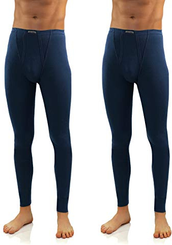 sesto senso 2er Pack Herren Thermounterhose – Lange Unterhose für Winter, atmungsaktiv und bequem für Sport und Alltag – Dunkelblau L