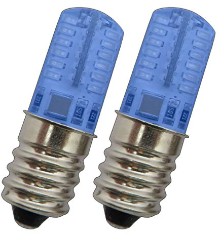 2 lampadine a LED E14, 1,5/2,0 Watt, luce blu, per frigoriferi/lampade e molto altro ancora. - E14/SES lampadina per frigorifero, lampadina di ricambio (E14 1,5 W vetro) (versione in silicone da 2 W)
