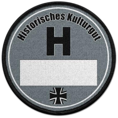 Patch BW H Kennzeichen Umweltplakette Oldtimer Aufnäher Bundeswehr #30567