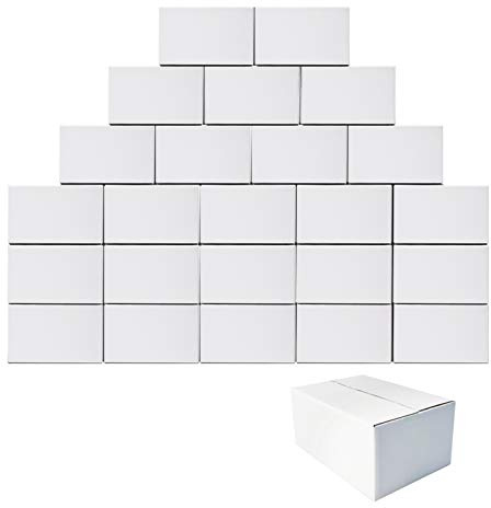 PETAFLOP 10x7x5 Shipping Boxes, White Corrugated Mailing Cardboard Box for Packing Small Business, 25 Pack
