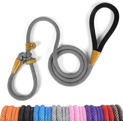 lynxking Laisse Chien Corde 0.9cm x 180cm Laisse pour Chien en Nylon avec Poignée Rembourrée Réfléchissant Laisse Coulissante Aux Chiot, Petits, Moyens et Gros Chiens