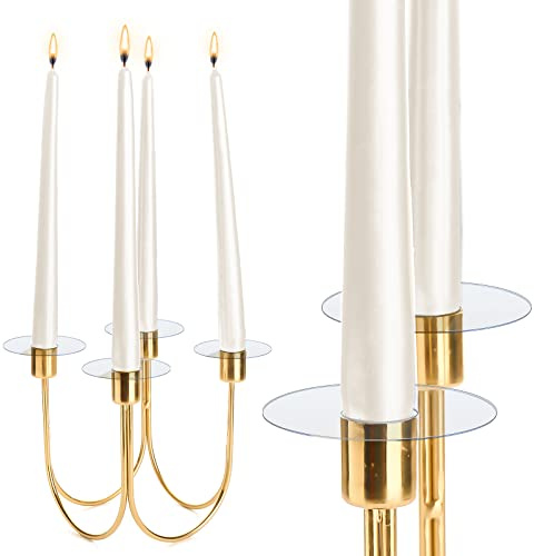 Vesici 100 Pcs Candle Drip Protectors Bobeches for Candlesticks, Plastic | Clear Round Wax Catchers for Tapers, Candle Rings, Fits Candlestick Holders, Home Wedding Church Party Decor