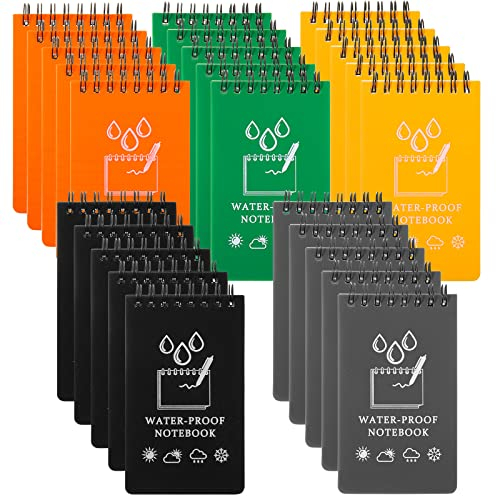 50 Stück wasserdichtes Notizbuch, Bulk, 12,7 x 7,6 cm, Taschen-Notizblock, Spiralnotizblock, Allwetter-Polizei-Notizbuch, taktisches Tagebuch, Schreibnotizblock für Outdoor-Aktivitäten, Aufnahmen,