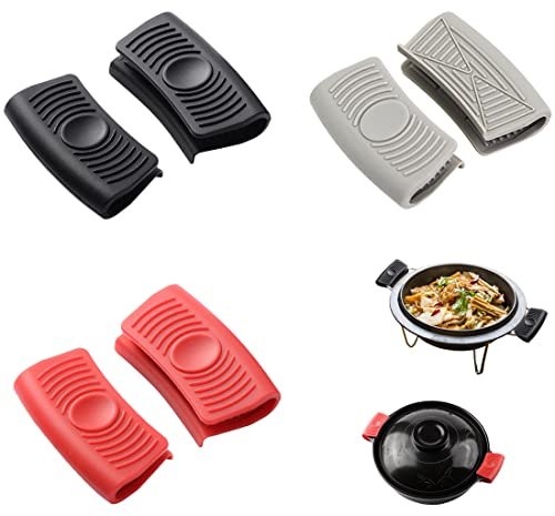 XPEX 3 Pares Silicona Sostenedores de Ollas Silicona Sostenedores de Ollas Mango para Ollas Calientes
