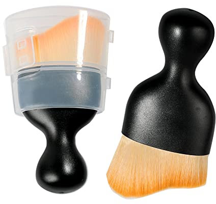 AOCISKA Car Interior Detailing Brush,Soft Bristle Cleaning Brush Car Detailing Brush Dusting Brush,Car Interior Cleaning Tool,Auto Detail Brush Car Dash Duster Brush (Brown with Cap)