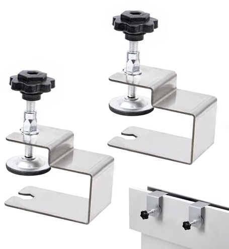 xiruiubao Abrazaderas C, Triple Uso Sargentos en G, Ajustable Acero Inoxidable Abrazaderas de Carpintería para Instalación Frontal de Cajón y Armarios, Rango de Sujeción 45 mm, 2 Piezas Plateadas
