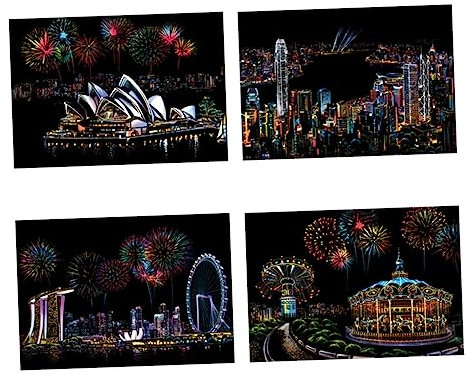KONTONTY Kratzzeichnung Für Erwachsene Handgemacht Diy-basteln Kratzmalerei Dekompressionswerkzeug Für Erwachsene Handgefertigte Accessoires Sydney Opera House