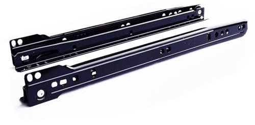 Set di Guide Scorrevoli a Rulli - Binario di Guida in Acciaio per Mobili Armadi Cassettiere - Disponibili in Diversi Colori e Misure - Facile Montaggio (400 mm - NERO) Utilizzabili per un Cassetto