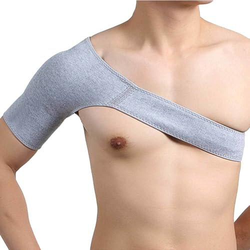 【2 PACK】 Sport-Schulterbandage für Männer und Frauen, Stütz- und Kompressionsmanschette für Gerissene Rotatorenmanschette, Sehnenentzündung, Luxation, Grau,XL