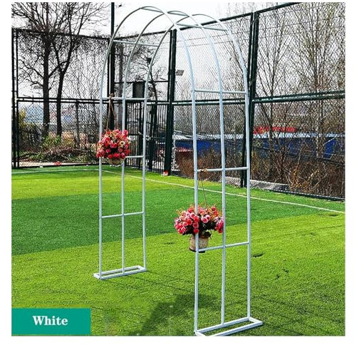 Metall-Gartenbogen-Spalier, Pergola-Laube für Kletterpflanzen, Rosen, Reben, Hof- und Hinterhof-Dekoration, Weinreben, Garten, Hochzeit, Party, Dekoration, robust und stabil mit Sockel (Farbe: