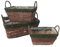 Pandecor Comarco Sa Lot de 3 paniers rectangulaires en rotin avec Mousse Naturelle - P 22 x 11 x 10 cm - M 27 x 16 x 12 cm - G 31 x 22 x 13 cm