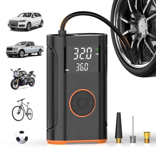 (New Upgrade) ZSX Tire Inflator Portable Air Compressor-160 PSI Air Pump with Memory Function, Electric Bike Pump with Tire Pressure Gauge, Tire Inflator for Car, Gifts for Men Husband Father