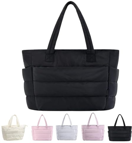 EEJBYTDI Puffer - Bolsa de viaje acolchada para mujer, tamaño grande, ligera, con compartimentos