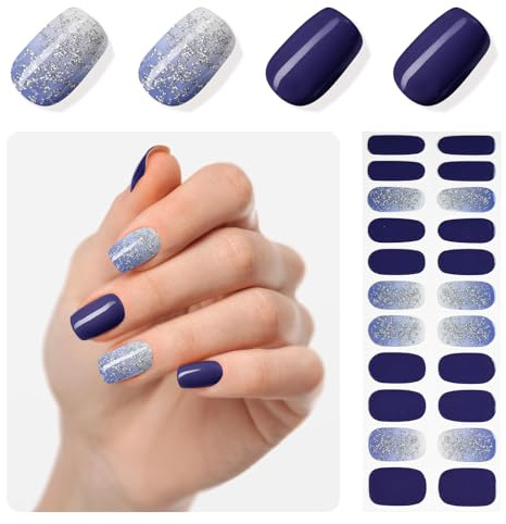 Mrltau 22 Pcs Nagelfolie Selbstklebend, Nagelfolie Ohne Uv, Gel Nail Strips, Uv Free Nail Stickers, Fingernägel Folie, Nagelfolien, Gel Sticker, Nagelaufkleber