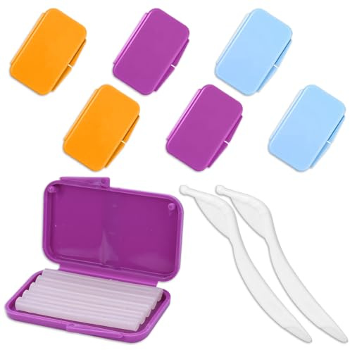 CATOR 6 Kasten Zahnspange Wachs, zahnspange, wachs für zahnspange, Kieferorthopädisches Wachs für Zahnspangen, Zahnspangenwachs zur Linderung von Reizungen Schmerzen, mit 2 Pcs Applikatorwerkzeug