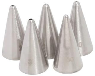 Framing Nozzle Set 5Pcs/Set Small Round Icing Piping Nozzles 5Pcs Writing Pastry Nozzle Stainless Confectionery Cream Cake Decorating Tools