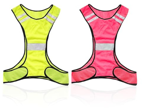 SGSCFG 2 Parties De Nuit Coule Un Gilet Réfléchissant, Gilet De Sécurité du Vélo, Gilet Réfléchissant en Maille, Vêtements De Travail en Plein Air.