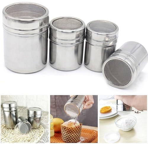 Stainless Steel Fine Mesh Cocoa Sprinkler for Coffee and Desserts (XL)