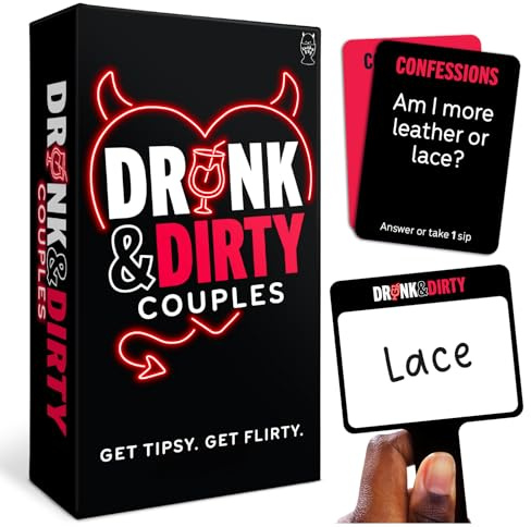 Lucky Egg Ubriaco & Sporco - Gioco di feste per coppie per adulti con 180 Carte, Lavagne, Benda e penne - Divertente gioco notturno per due, San Valentino o divertimento per anniversario